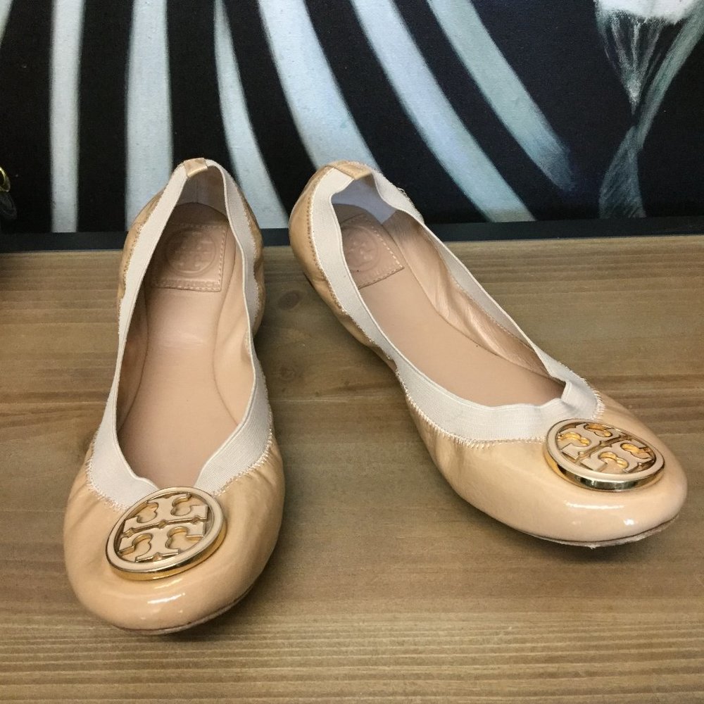 Tory Burch patent leather stretch flats